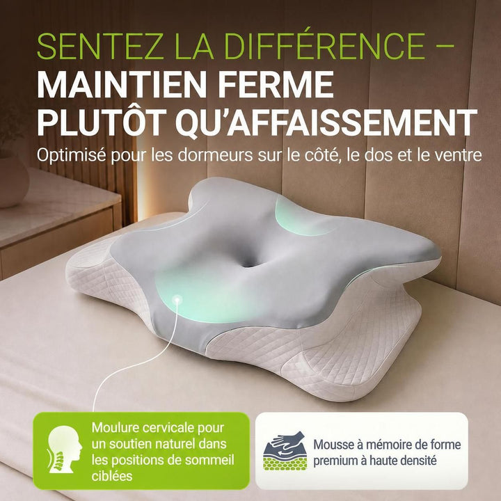 Oreiller cervical orthopédique en mousse à mémoire de forme