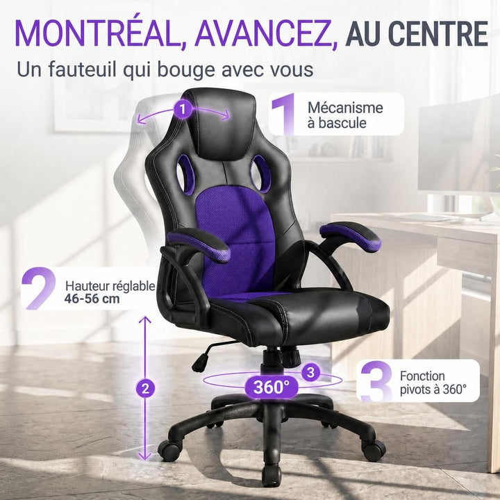 Chaise de bureau Racing Montréal