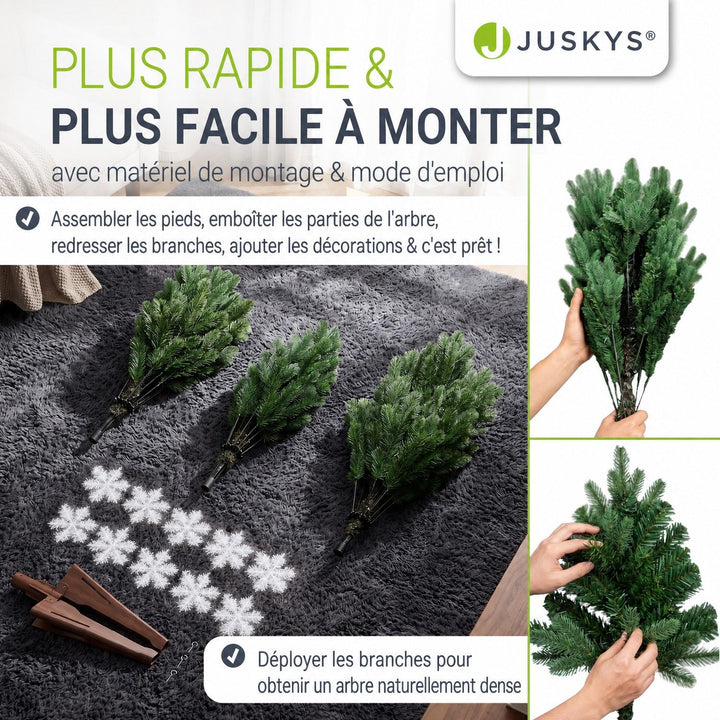 Sapin de Noël artificiel Norvi – aspect Nordmann – 150 à 220 cm