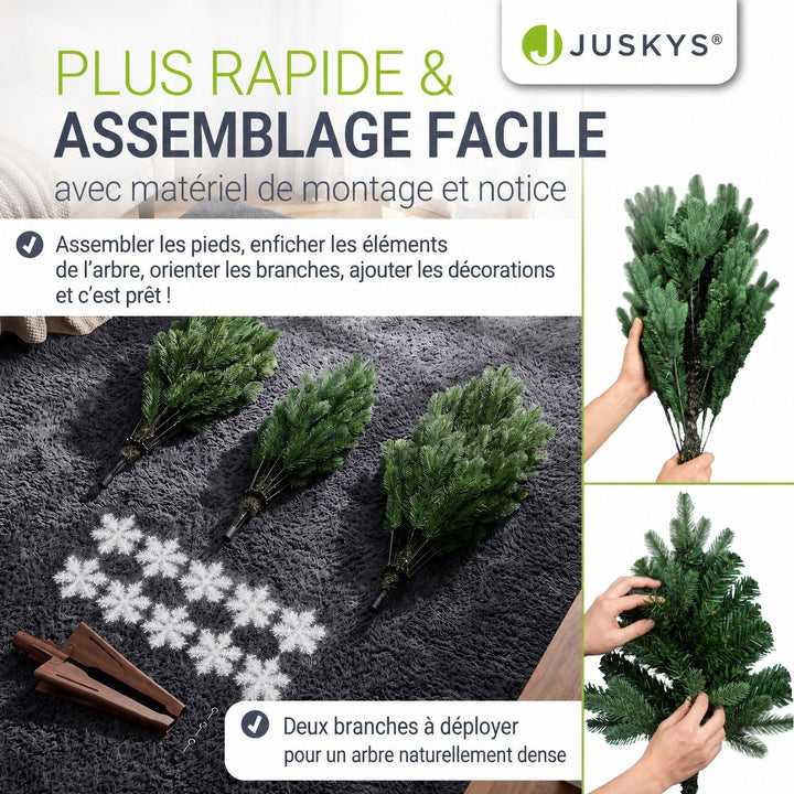Sapin de Noël artificiel Norvi – aspect Nordmann – 150 à 220 cm