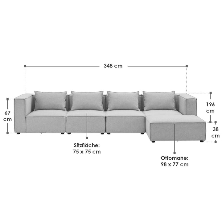 Canapé modulable Domas XL - 4 places