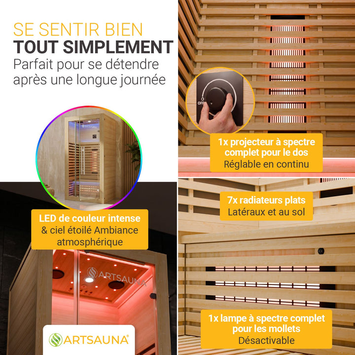 Cabine de sauna infrarouge Trondheim 90