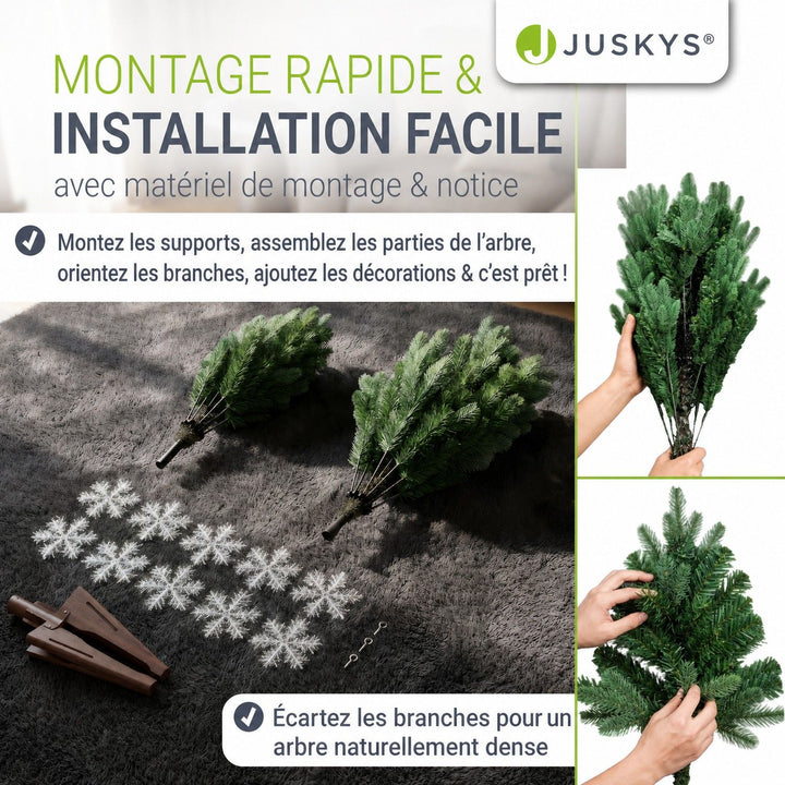 Sapin de Noël artificiel Norvi – aspect Nordmann – 150 à 220 cm
