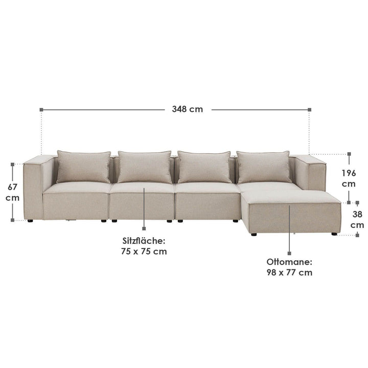 Canapé modulable Domas XL - 4 places