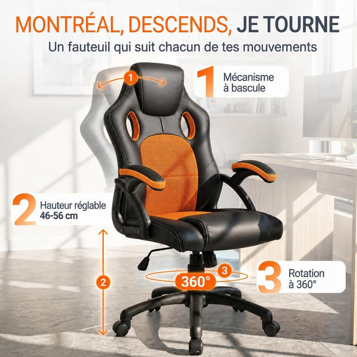 Chaise de bureau Racing Montréal