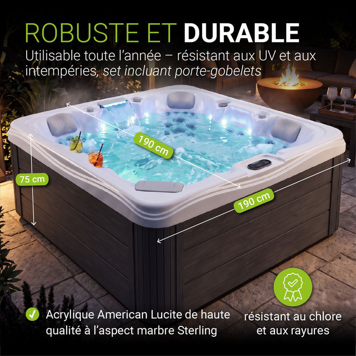 Spa extérieur Oasis Max – 5 places, 34 jets de massage et LED