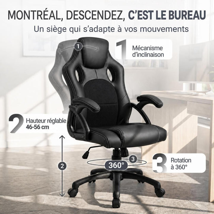 Chaise de bureau Racing Montréal