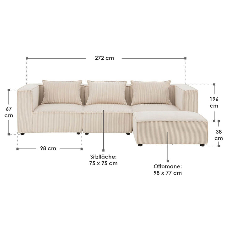 Canapé modulable Domas L - 3 places