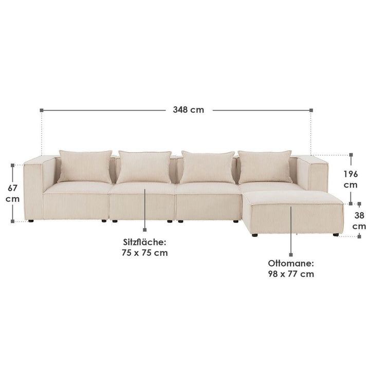 Canapé modulable Domas XL - 4 places