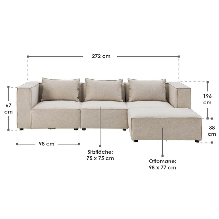 Canapé modulable Domas L - 3 places