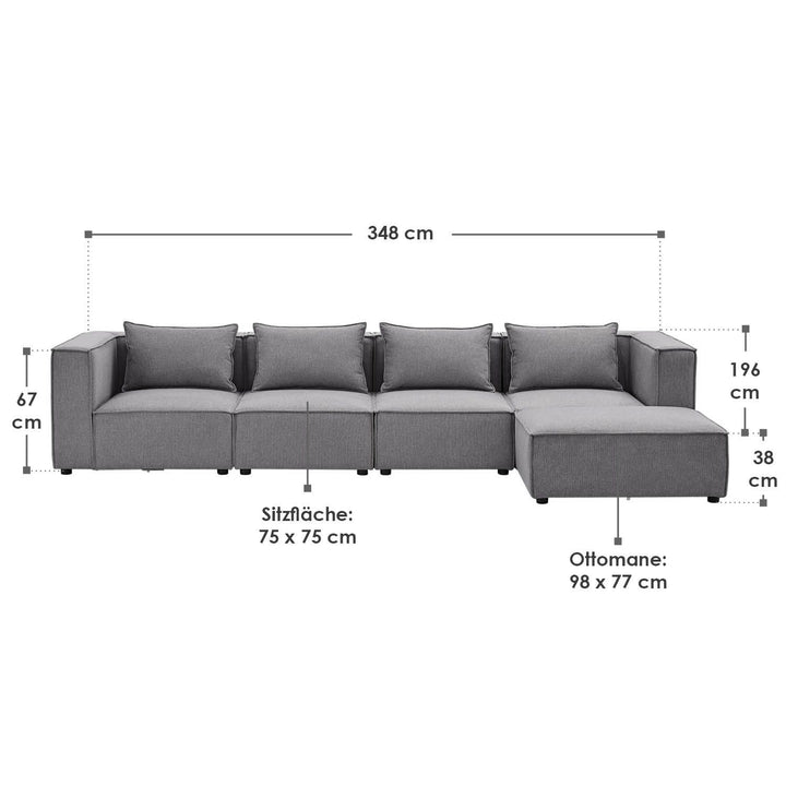 Canapé modulable Domas XL - 4 places