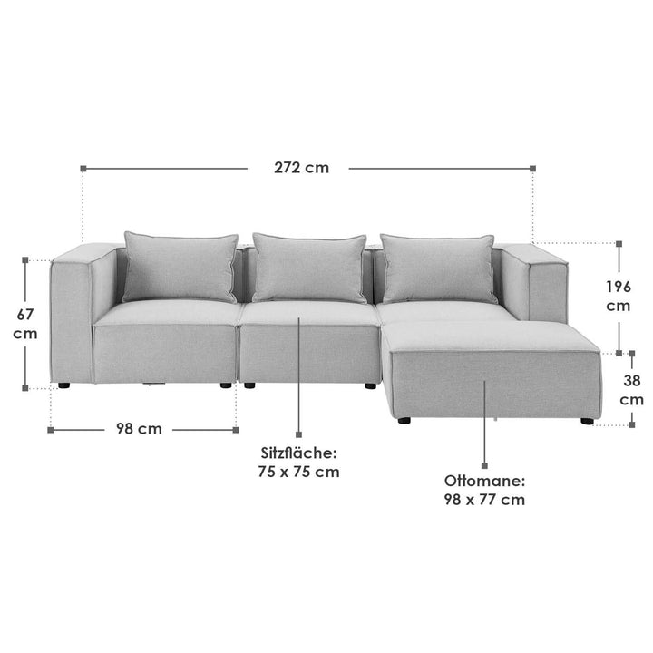 Canapé modulable Domas L - 3 places