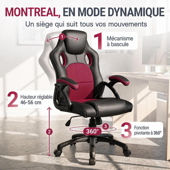 Chaise de bureau Racing Montréal