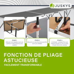 Table multifonctionnelle en aluminium en 3 parties