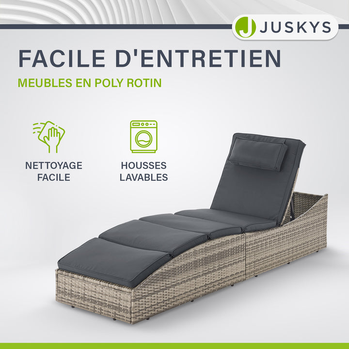 Chaise longue pliable en polyrotin Lamia