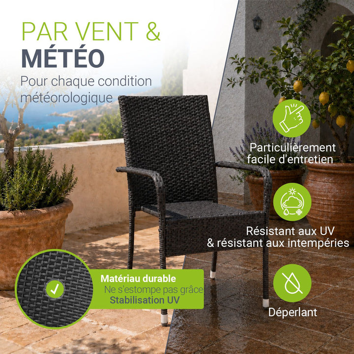 Chaises de jardin en polyrotin Yoro