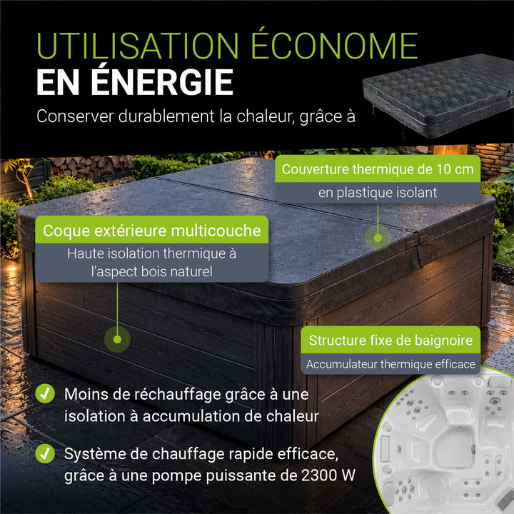 Spa extérieur Oasis Max – 5 places, 34 jets de massage et LED