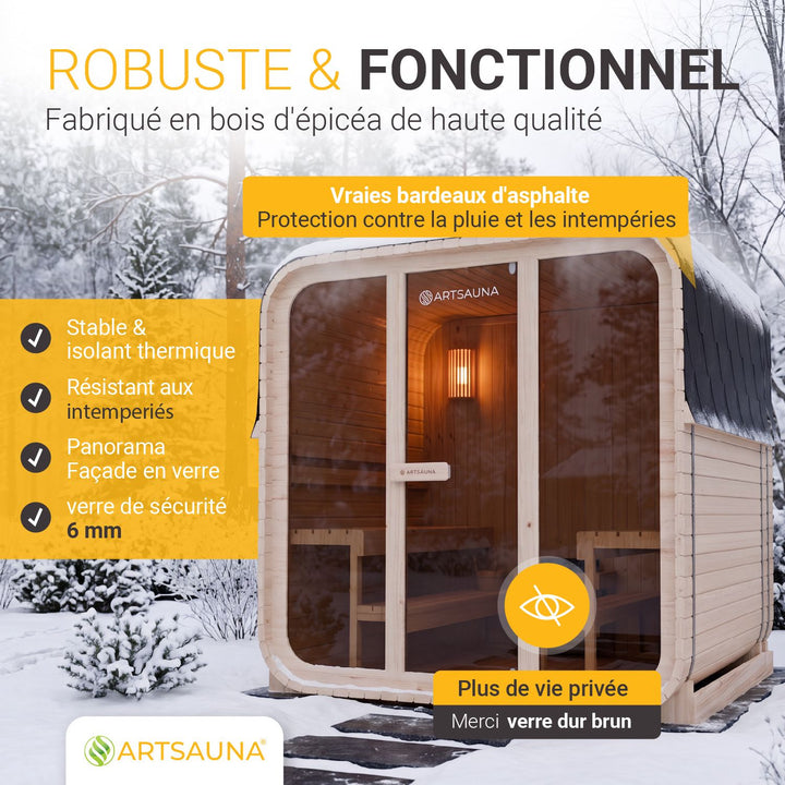 Sauna tonneau cubique Fjora L