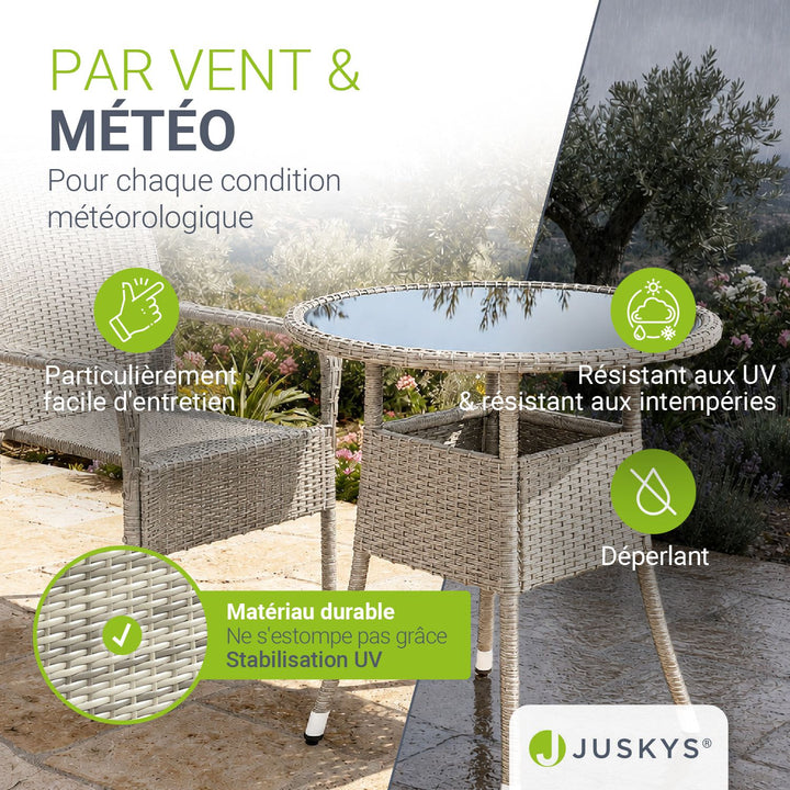 Table de jardin ronde en polyrotin Yoro