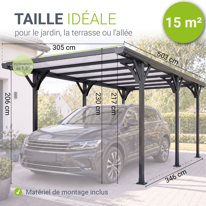 Carport 5x3 m - différents modèles