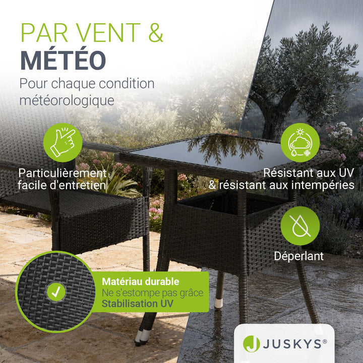 Table de jardin carrée en polyrotin Yoro