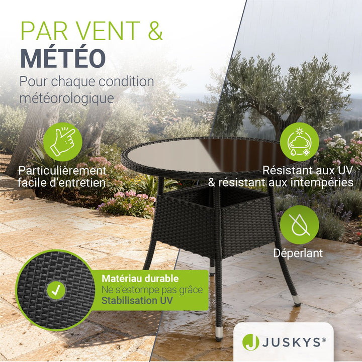 Table de jardin ronde en polyrotin Yoro