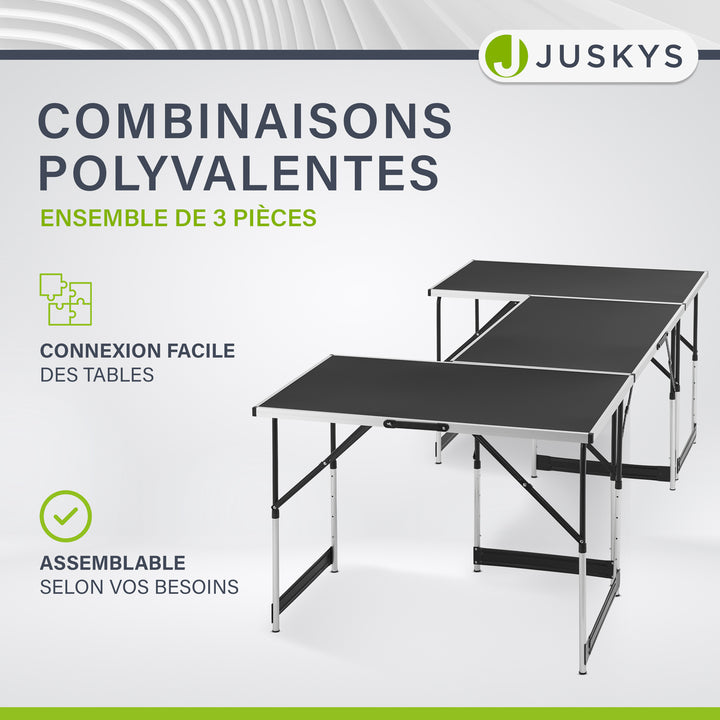 Table multifonctionnelle en aluminium en 3 parties
