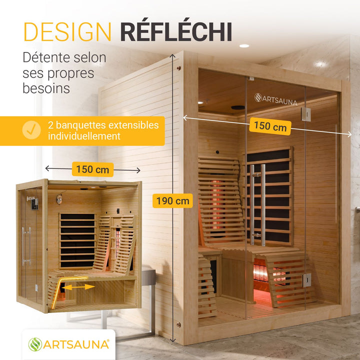 Cabine de sauna infrarouge Helsinki 150