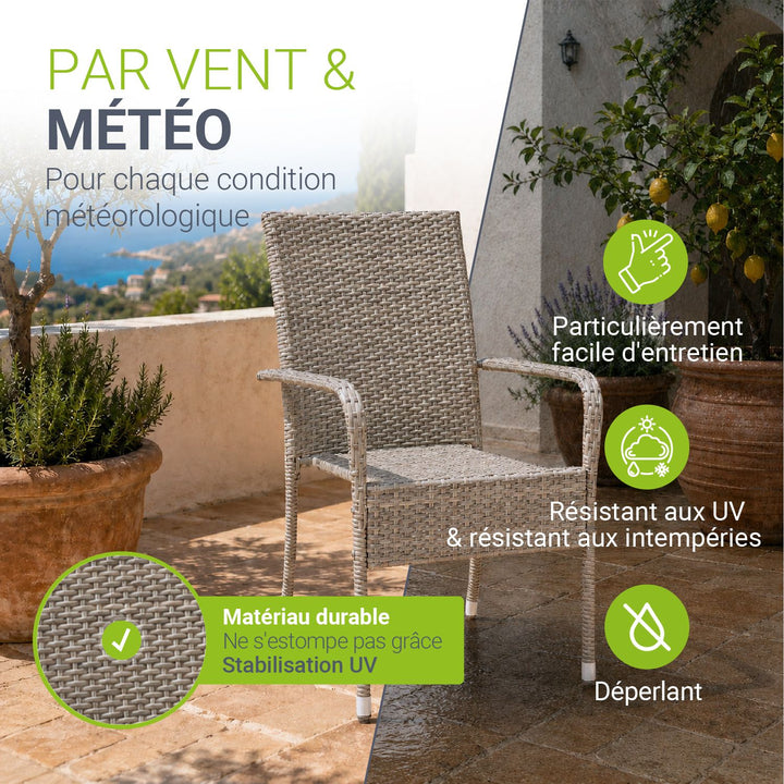 Chaises de jardin en polyrotin Yoro