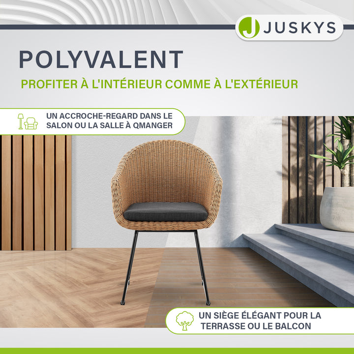 Chaise en rotin et osier Cody