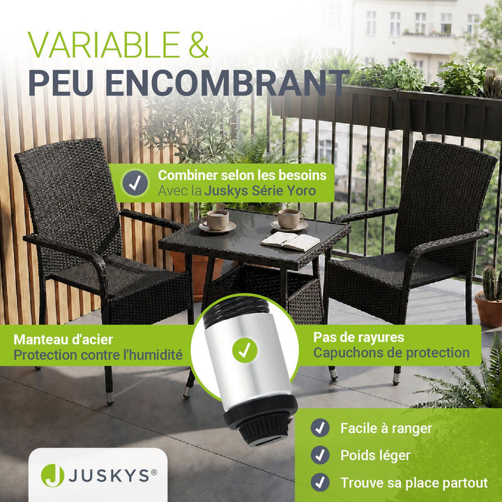 Table de jardin carrée en polyrotin Yoro