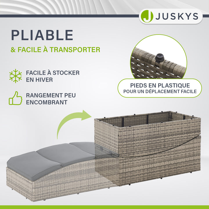 Chaise longue pliable en polyrotin Lamia