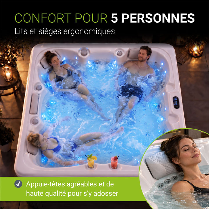 Spa extérieur Oasis Max – 5 places, 34 jets de massage et LED