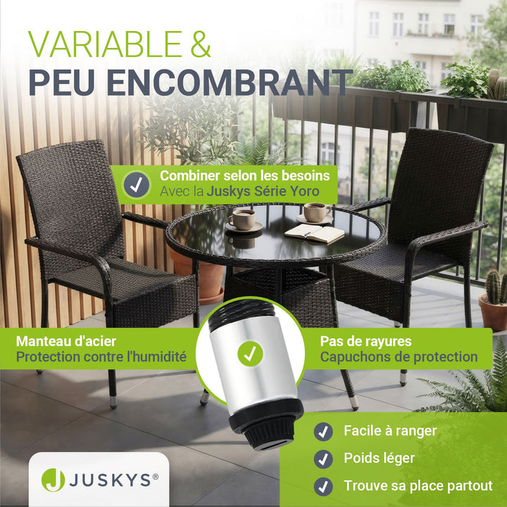 Table de jardin ronde en polyrotin Yoro