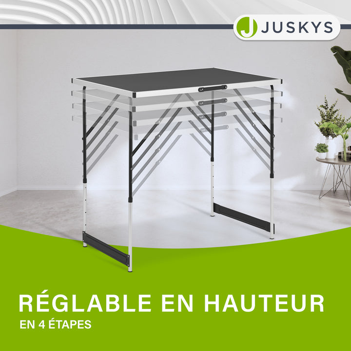 Table multifonctionnelle en aluminium en 3 parties