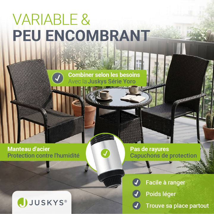 Table de jardin ronde en polyrotin Yoro
