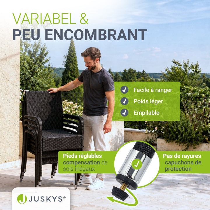 Chaises de jardin en polyrotin Yoro