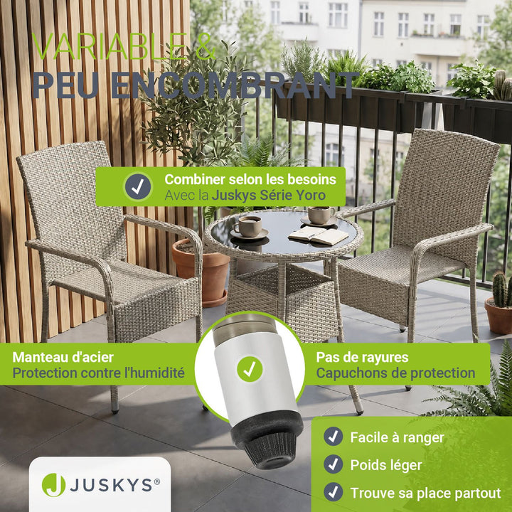 Table de jardin ronde en polyrotin Yoro