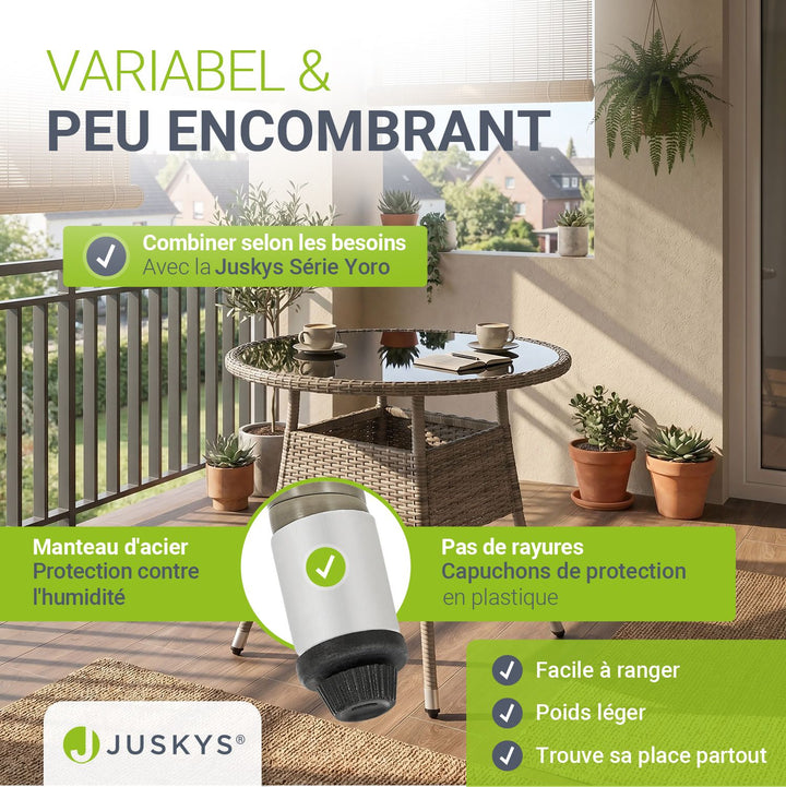Table de jardin ronde en polyrotin Yoro