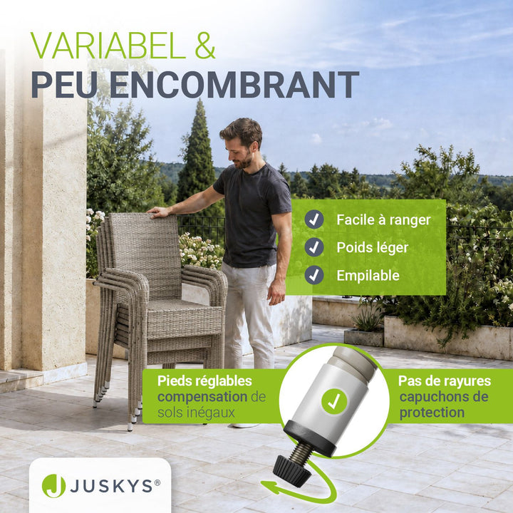 Chaises de jardin en polyrotin Yoro