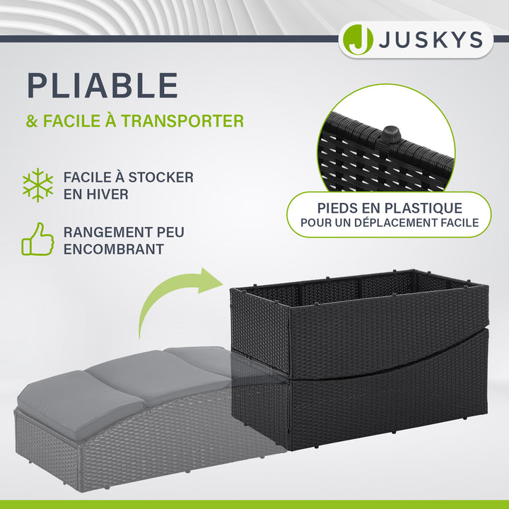 Chaise longue pliable en polyrotin Lamia