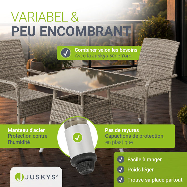 Table de jardin carrée en polyrotin Yoro