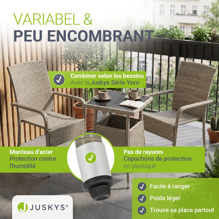 Table de jardin carrée en polyrotin Yoro