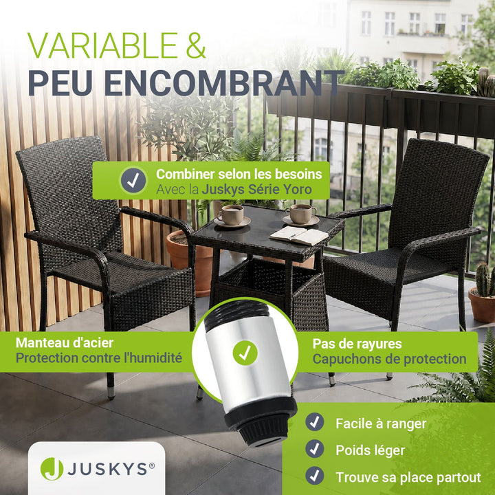 Table de jardin carrée en polyrotin Yoro