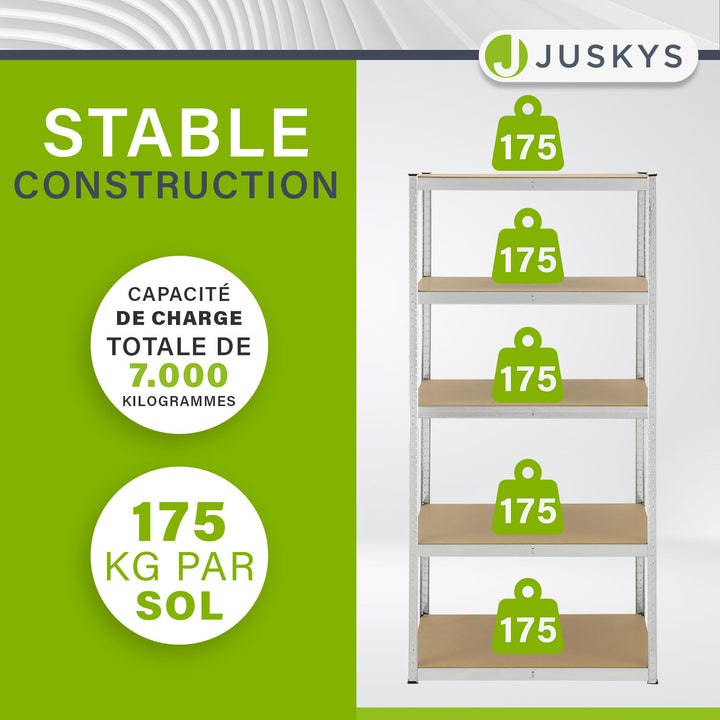 Ensemble de 2 à 8 étagères de rangement de base 180 x 90 x 40 cm