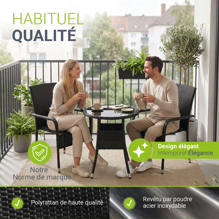 Table de jardin ronde en polyrotin Yoro