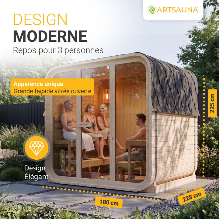 Sauna tonneau cubique Fjora L