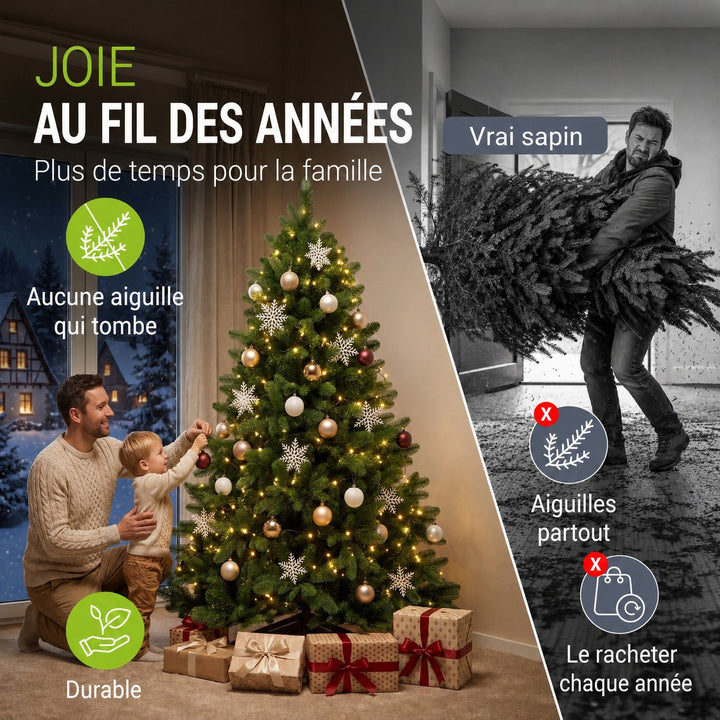 Sapin de Noël artificiel Norvi – aspect Nordmann – 150 à 220 cm