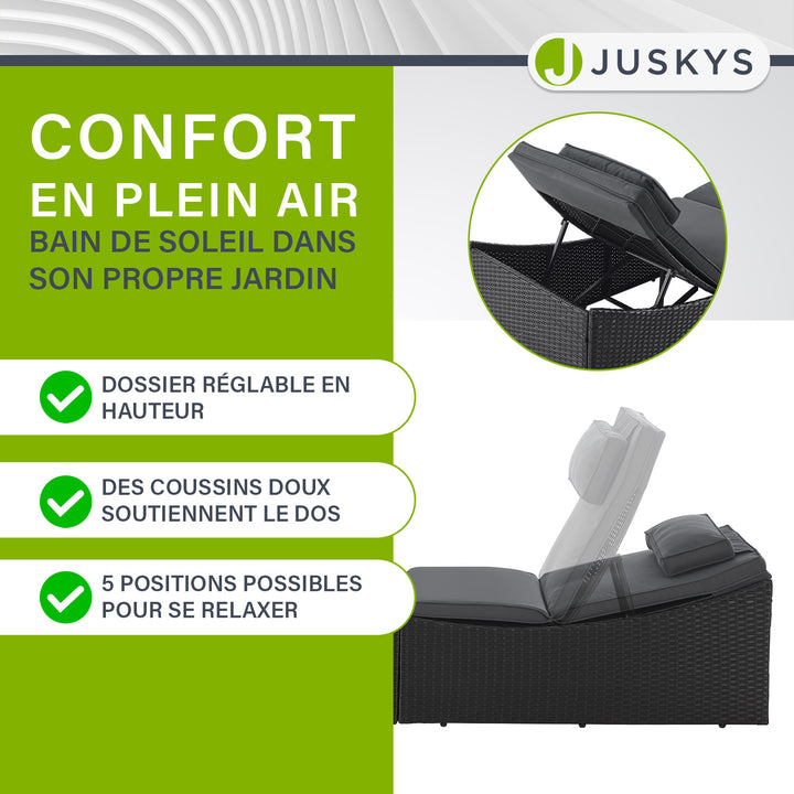 Chaise longue pliable en polyrotin Lamia