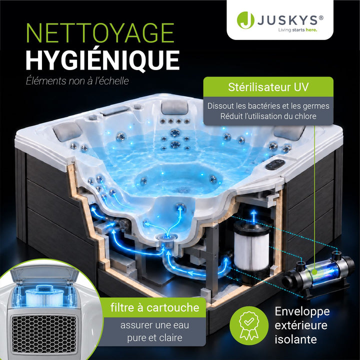 Spa extérieur Oasis Max – 5 places, 34 jets de massage et LED